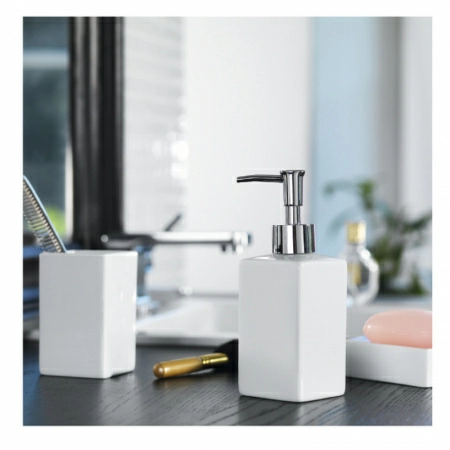 2 Дозатор для жидкого мыла Spirella Quadro, белый фото 2