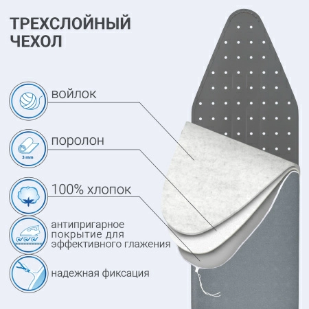 6 Доска гладильная Hausmann Cosmic Avior 38х122см фото 6