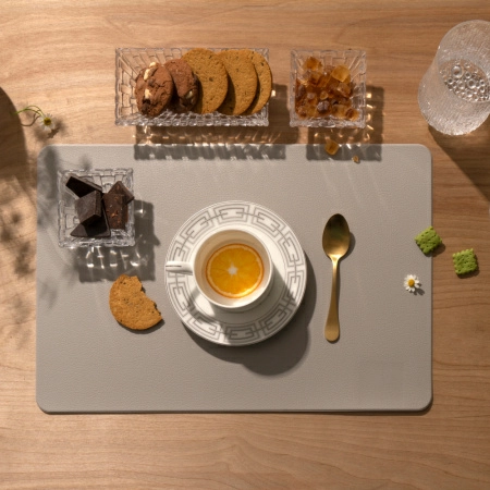 4 Салфетка сервировочная Zapel Eco Leather light grey фото 4