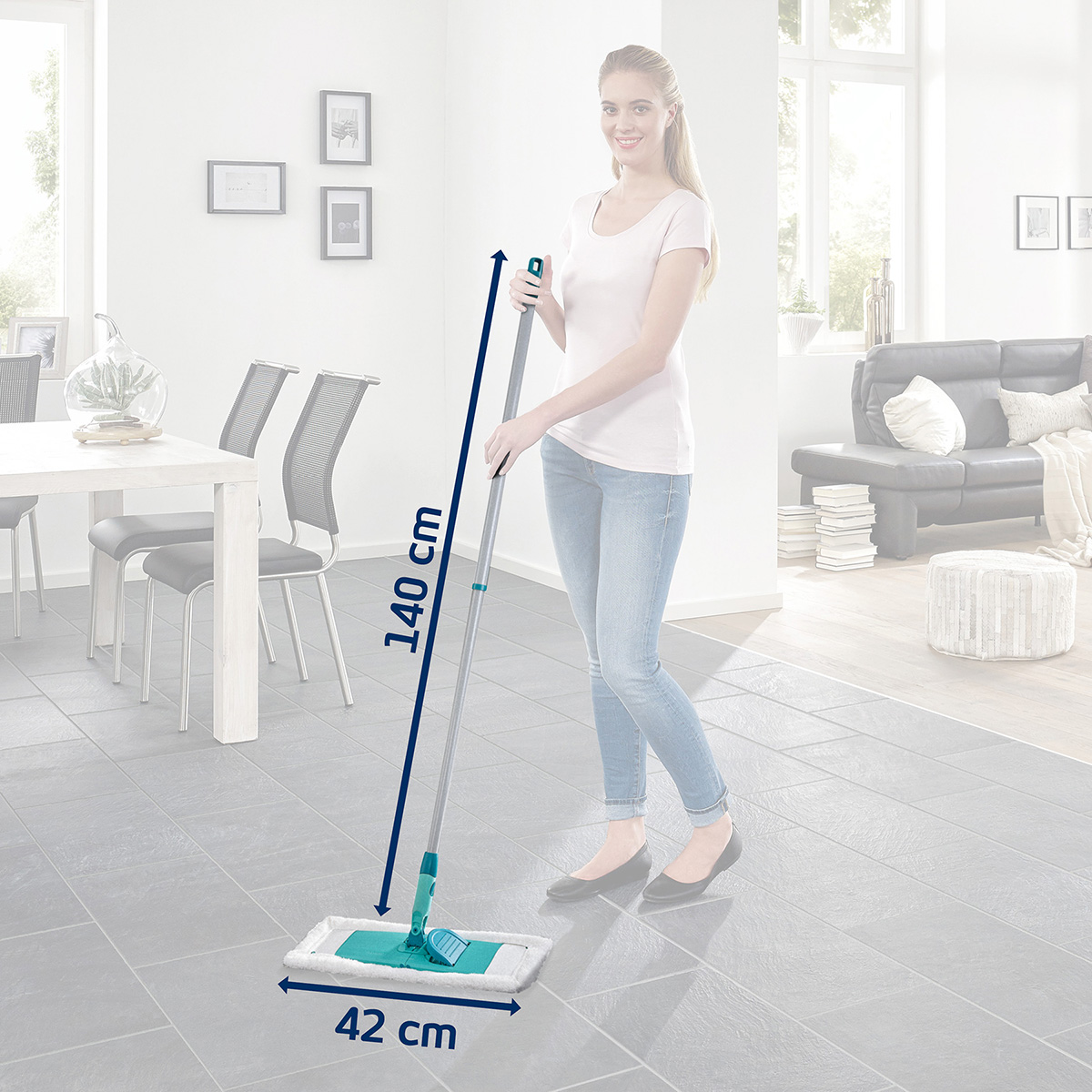 Швабра с телескопической ручкой для влажной уборки Leifheit Classic XL фото 3