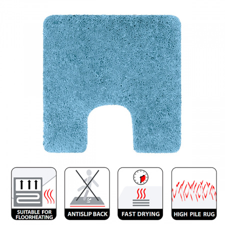 Коврик для туалета Spirella Highland 55х55см, голубой фото 2