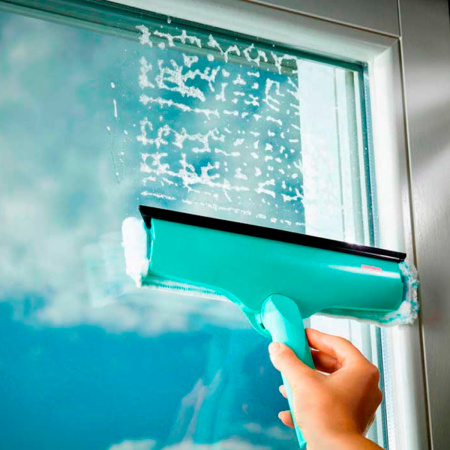 Щетка Leifheit W&F Cleaner L для мытья окон с губкой и телескопической ручкой, 130-210см фото 13